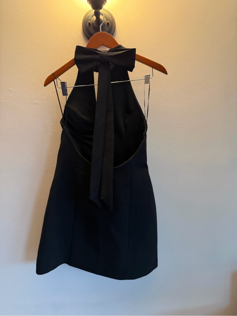 Zara Black Halter Neck Bow Back Mini Dress 4661/226/800 NWT - Picture 7 of 8
